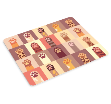 Tapis de souris motif empreintes de pattes colorées - TenStickers