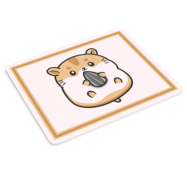 Tapis de souris original hamster mignon tenant une graine - TenStickers