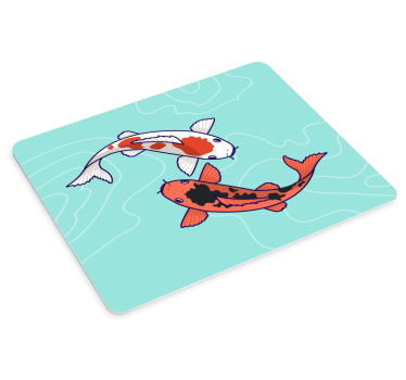 Tapis de souris original poissons koi nageant - TenStickers