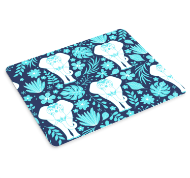 Tapis de souris motif éléphant floral élégant - TenStickers
