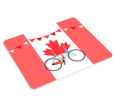 Tapis de souris carte du monde vélo avec feuille d'érable - TenStickers