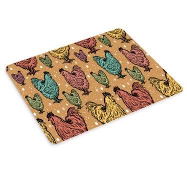 Tapis de souris motif poules colorées - TenStickers