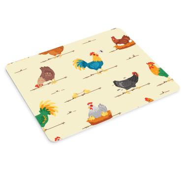 Tapis de souris original impressions de poules colorées - TenStickers