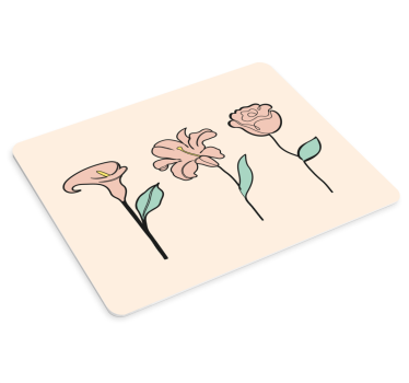 Tapis de souris original Élégance florale trio - TenStickers
