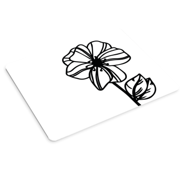 Tapis de souris original contour floral stylisé - TenStickers