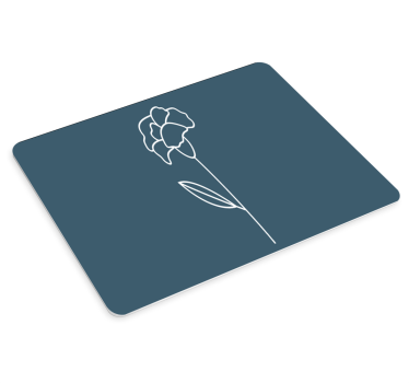 Tapis de souris original contour de fleur minimaliste - TenStickers