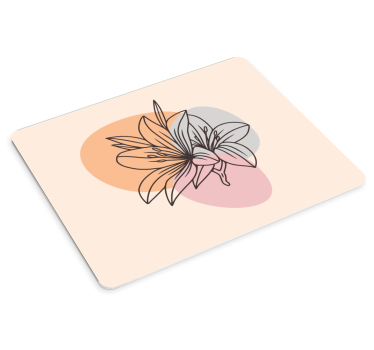 Tapis de souris original art floral linéaire stylé - TenStickers