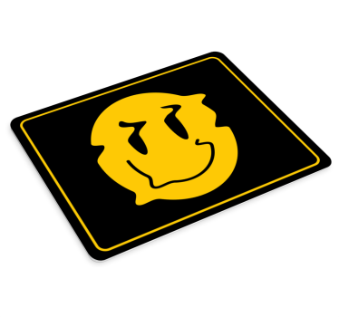 Tapis de souris original icône jaune souriante - TenStickers