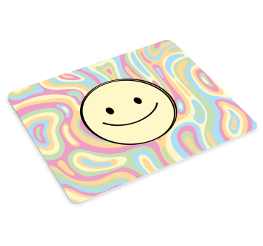 Tapis de souris motif visage souriant abstrait - TenStickers