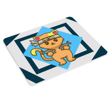 Tapis de souris animé guerrier chat mignon - TenStickers