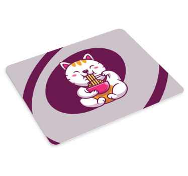 Tapis de souris style original Beau chat mangeur - TenStickers