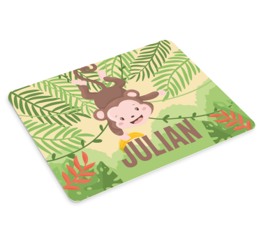 Tapis de souris personnalisable illustration singe joyeux - TenStickers