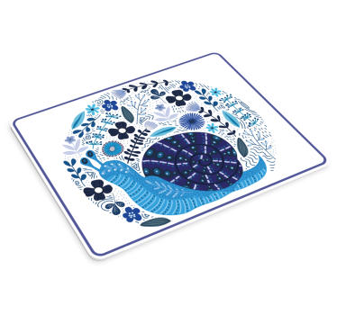 Tapis de souris original escargot floral charmant - TenStickers