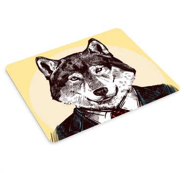 Tapis de souris original portrait de loup élégant - TenStickers