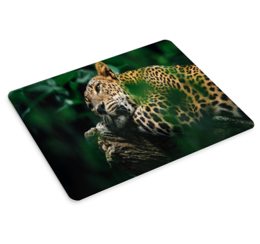 Tapis de souris original léopard allongé confortablement - TenStickers