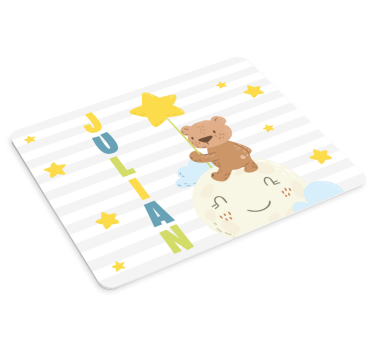 Tapis de souris personnalisable ours tenant une étoile - TenStickers