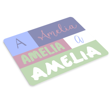 Tapis de souris personnalisable arrangement de noms colorés - TenStickers