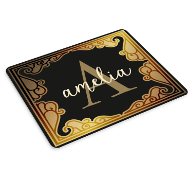 Tapis de souris personnalisable design de monogramme élégant - TenStickers