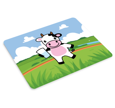 Tapis de souris original vache espiègle avec verre - TenStickers