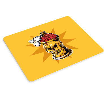 Tapis de souris original boisson cerveau crâne - TenStickers