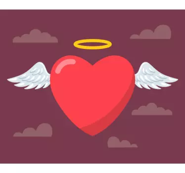 Tapis de souris original cœur avec ailes - TenStickers