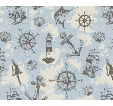 Tapis de souris carte du monde thème aventure nautique - TenStickers