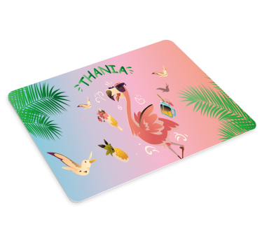Tapis de souris personnalisable flamant tropical - TenStickers