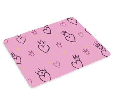 Tapis de souris motif cœurs avec couronnes - TenStickers
