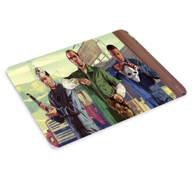 Tapis de souris gamer trois personnages avec masques - TenStickers