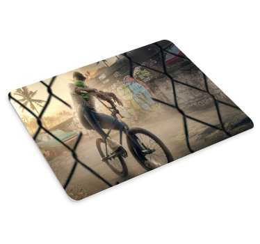 Tapis de souris gamer motard en scène urbaine - TenStickers
