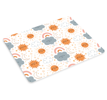 Tapis de souris motif soleil et nuages joyeux - TenStickers