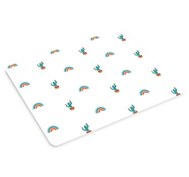 Tapis de souris motif cactus colorés et arcs-en-ciel - TenStickers