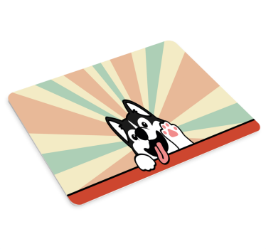 Tapis de souris original personnage husky espiègle - TenStickers