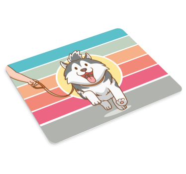 Tapis de souris original promenade heureuse de chien - TenStickers
