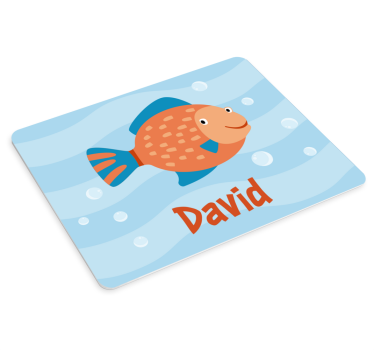 Tapis de souris personnalisable graphique de poisson joyeux - TenStickers