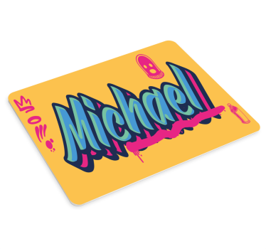 Tapis de souris personnalisable design de nom coloré - TenStickers