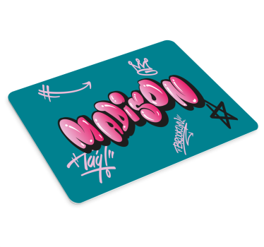 XXL Tapis de souris avec nom Graffiti de lettrage cool rose - TenStickers