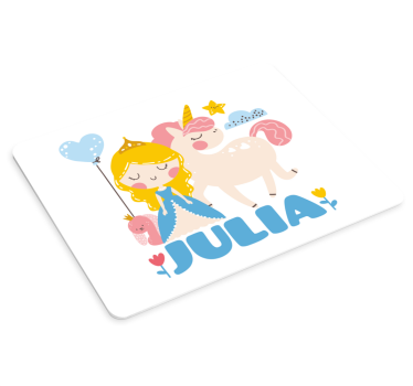 Tapis de souris personnalisable princesse et licorne - TenStickers