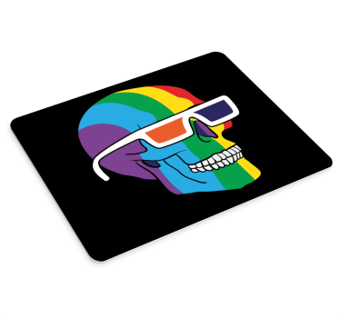 Tapis de souris original lunettes colorées avec tête de mort - TenStickers