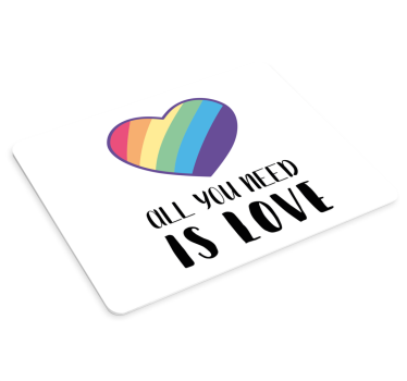 Tapis de souris citation coeur arc-en-ciel amour - TenStickers