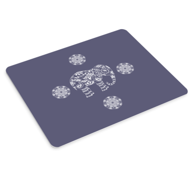 Tapis de souris motif éléphant orné - TenStickers