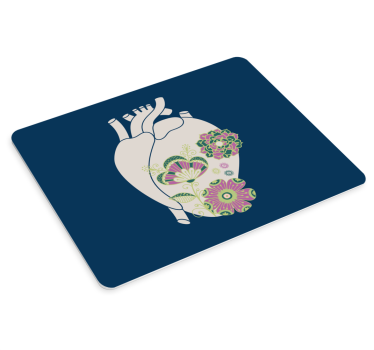 Tapis de souris original design de cœur floral - TenStickers