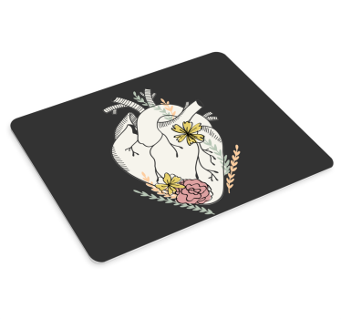 Tapis de souris original cœur anatomique floral - TenStickers