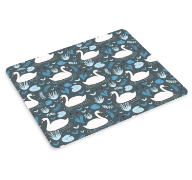 Tapis de souris motif cygnes parmi les feuilles - TenStickers