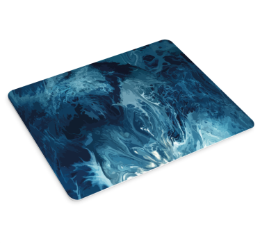Tapis de souris style original Vagues aquarelle tons bleus - TenStickers
