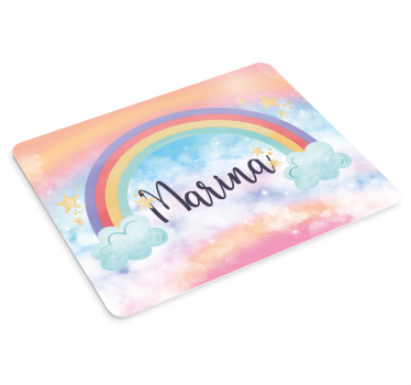 Tapis de souris personnalisable nuages colorés arc-en-ciel - TenStickers
