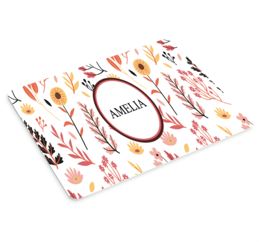 Tapis de souris personnalisable floral ovale - TenStickers