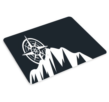 Tapis de souris carte du monde boussole sur montagnes - TenStickers