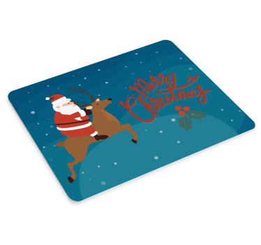 Tapis de souris noël père noël sur renne - TenStickers