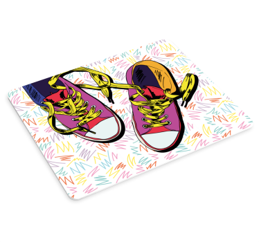 Tapis de souris original illustration de baskets colorées - TenStickers